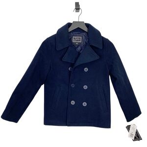 Rothschild Pea Coat Boys Blue Wool